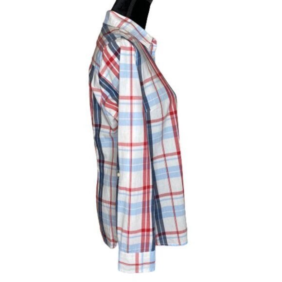 Tommy Hilfiger Womens Classic Fit Plaid Button-Up Shirt Long Sleeve Collared M - Picture 4 of 15